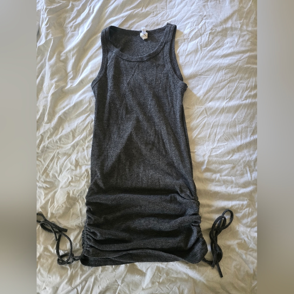 Gray Sleeveless Midi Dress